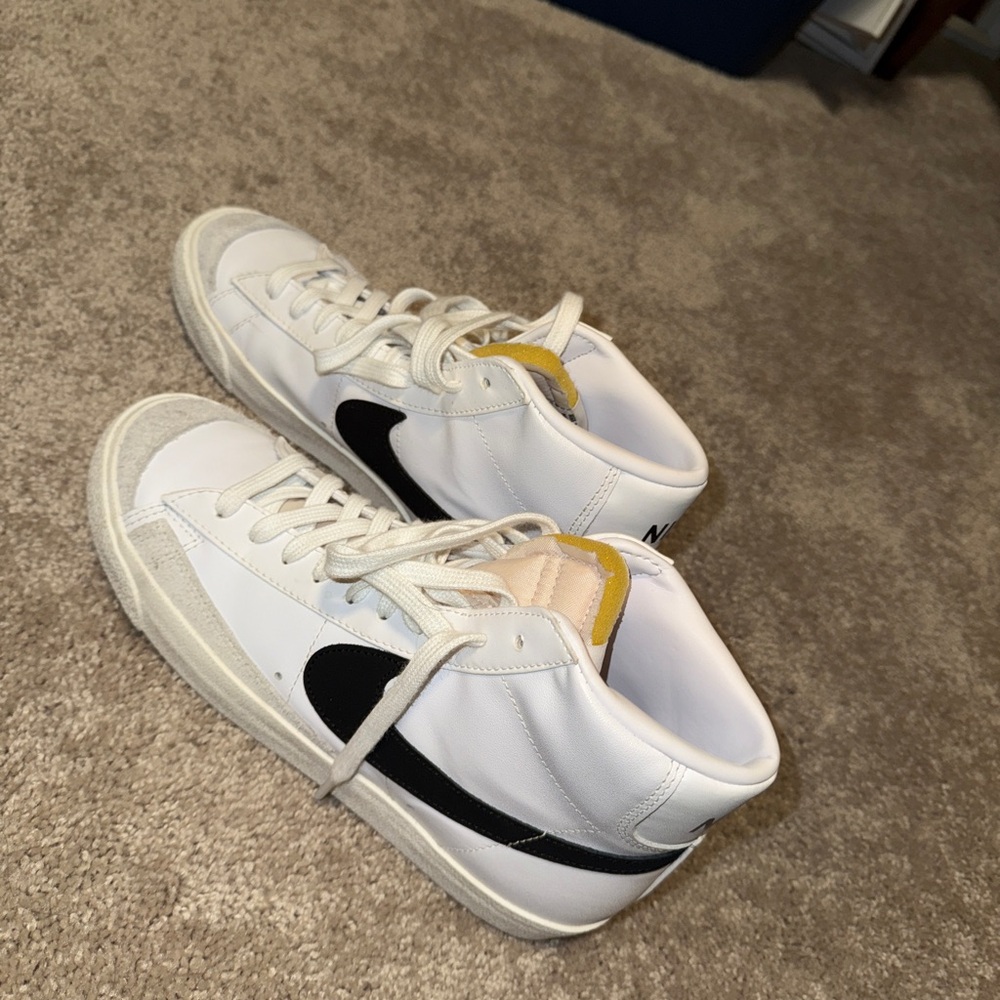 Nike White and Black High-Top Sneakers